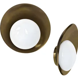 Brass wall lights concha by gallery l